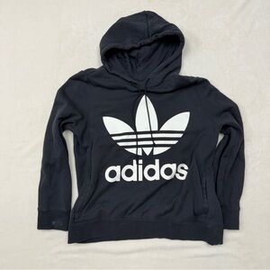 Adidas Charcoal Hoodie with Iconic Logo